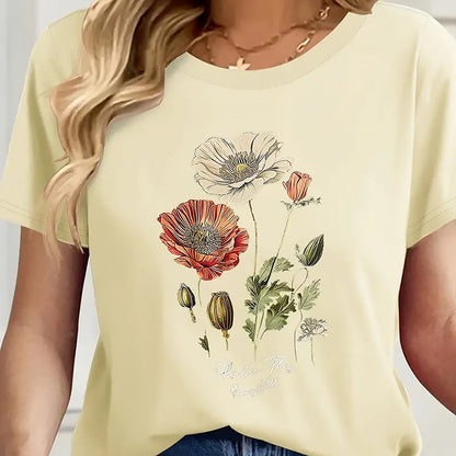 Amelia | Women Floral Print Tee | Breathable