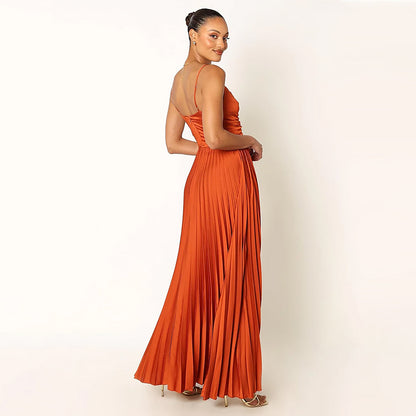 Arden | Women Pleated Maxi Dress | Adjustable Fit