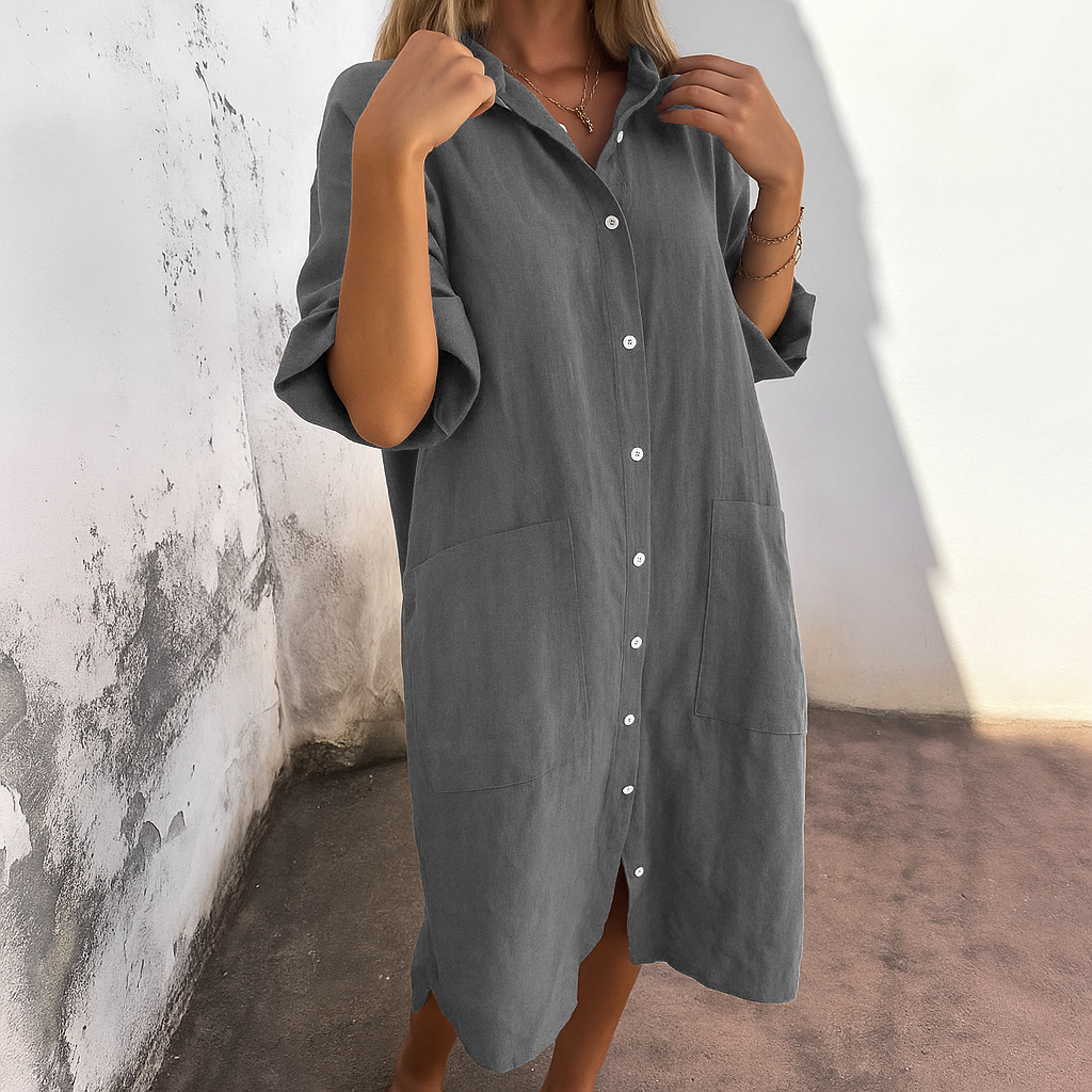 Ava | Women’s Oversized Shirt Dress | Effortless Bohemian Vibe
