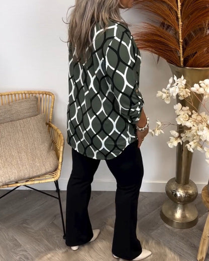 Ella™ | Long-Sleeve Blouse with Elegant Pattern