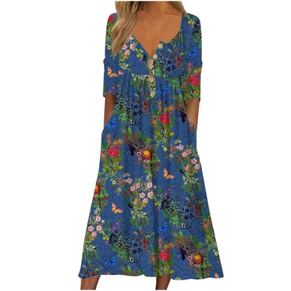 Kylie | Women's Elegant Butterfly Print Dress | Comfortable and Stylish
