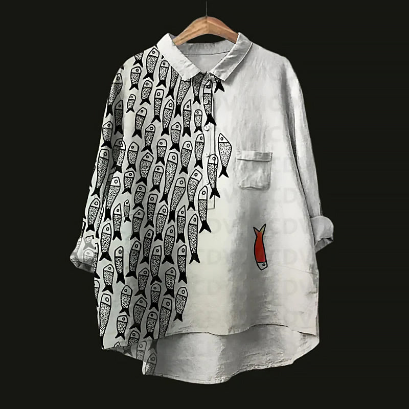 Delphine | Women’s Artistic Vintage Shirt | Relaxed Fit
