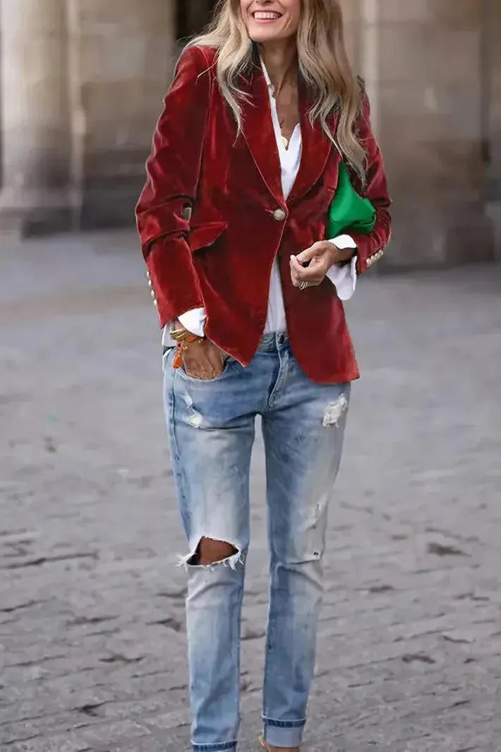 Remy | Women Velvet Tailored Blazer | Structured & Elegant