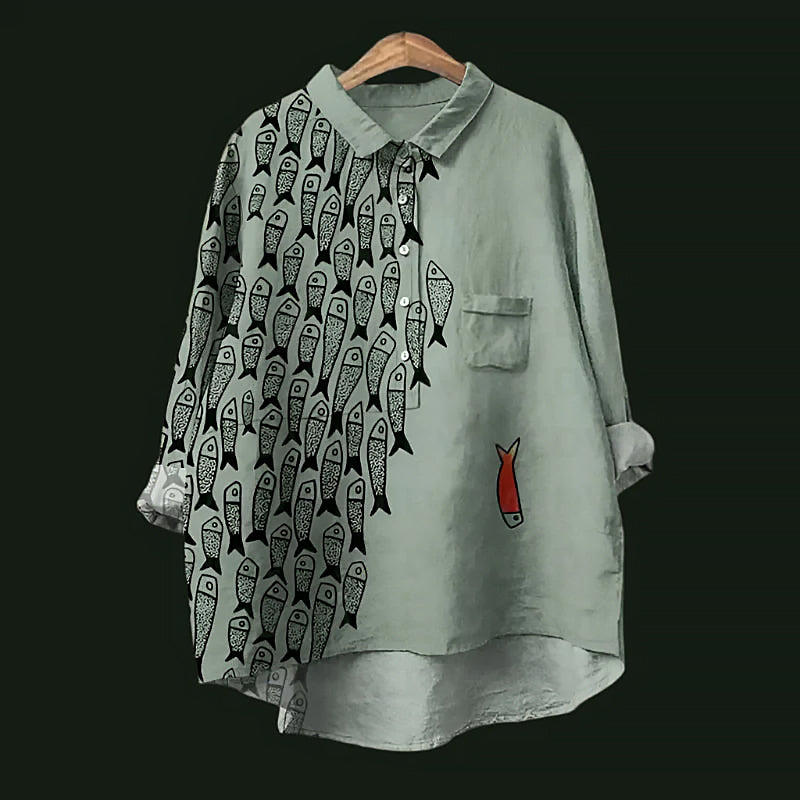 Delphine | Women’s Artistic Vintage Shirt | Relaxed Fit