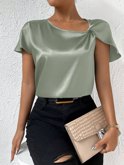 Loretta | Women Draped Top | Chic Shoulder Detail