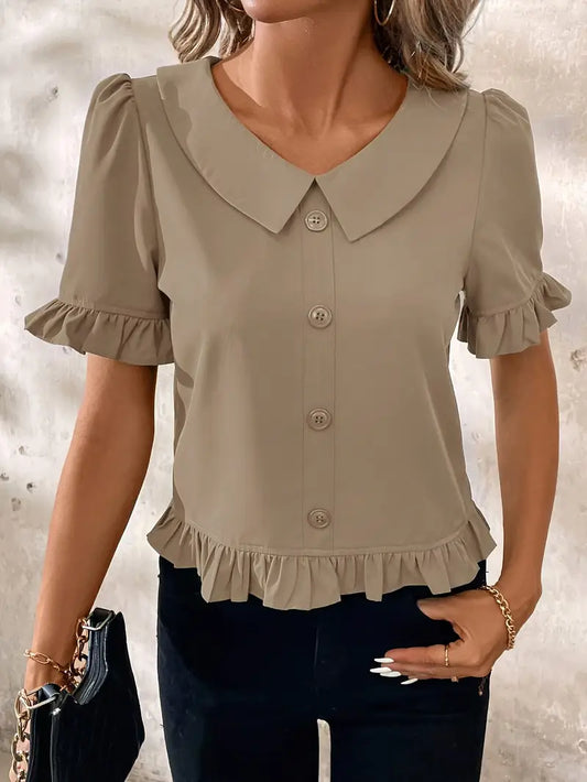 Alexandra™ | Elegant Short Sleeve Blouse