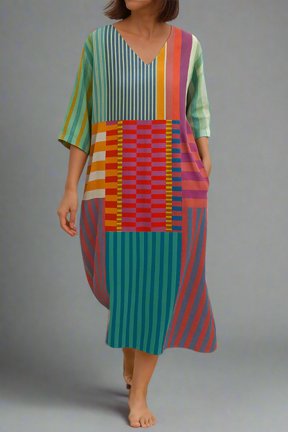 Ellora | Women's Dreamtime Geometry Dress | Artistic & Elegant