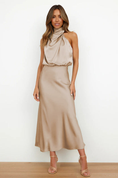 Kangana | Women’s Elegant Halter Neck Maxi Dress | Flattering Fit