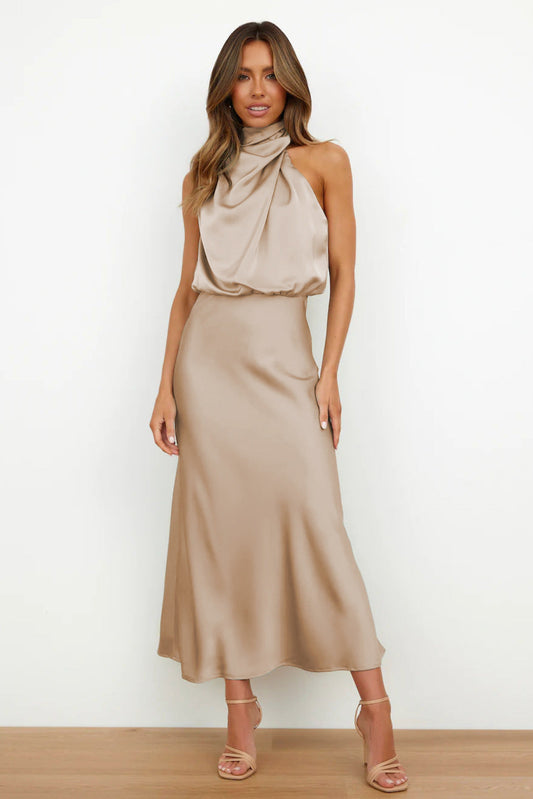 Kangana | Women’s Elegant Halter Neck Maxi Dress | Flattering Fit
