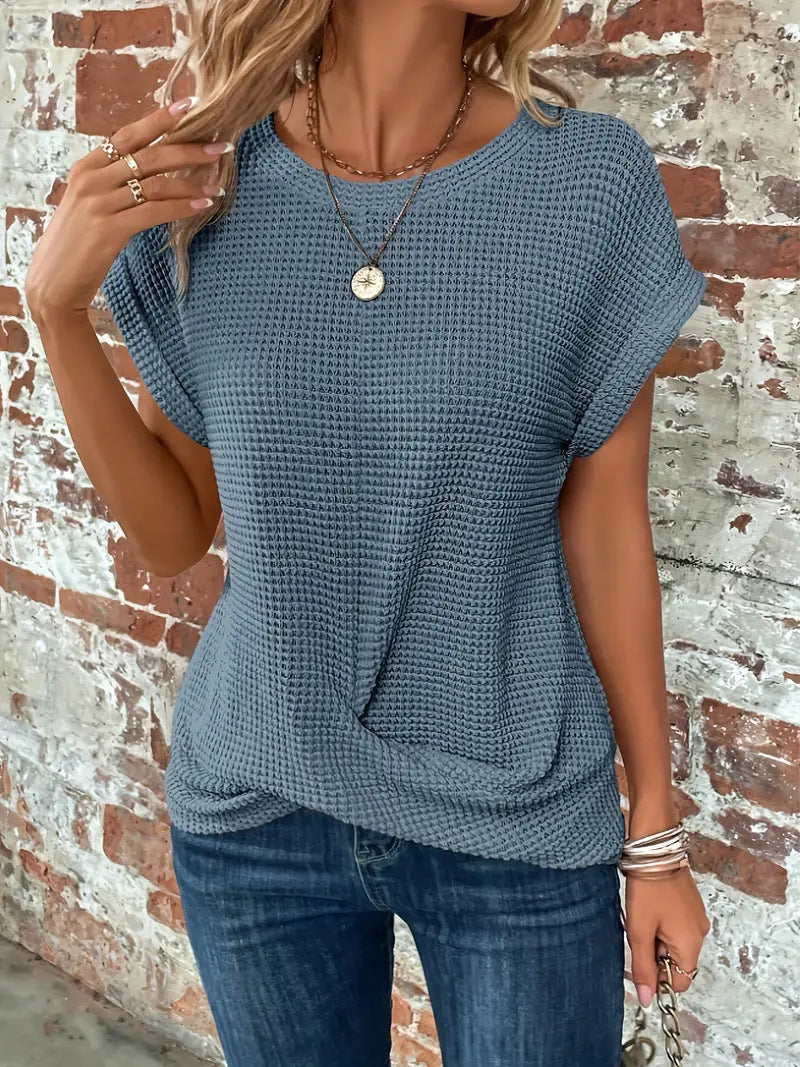 Ellis™ - Elegant Round Neck Blouse