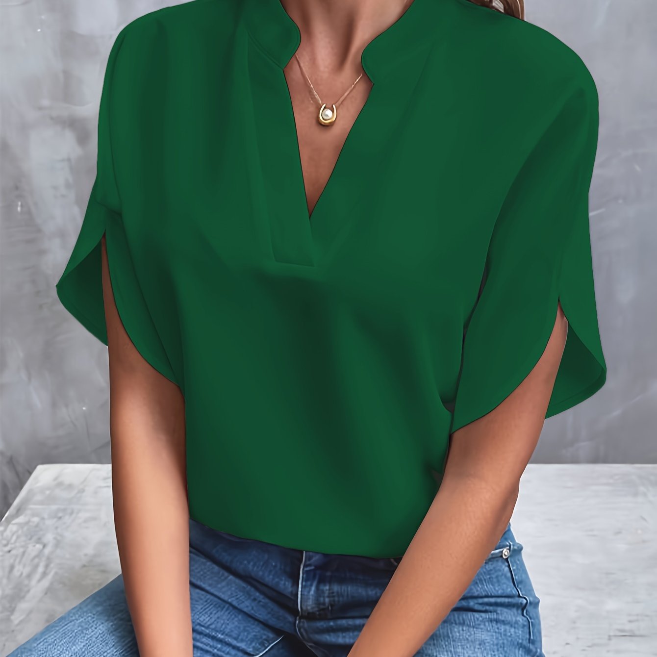 Imogen | Women Lightweight V-Neck Blouse | Versatile Comfort