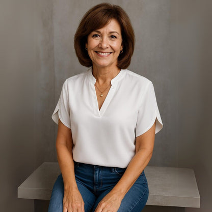 Imogen | Women Lightweight V-Neck Blouse | Versatile Comfort
