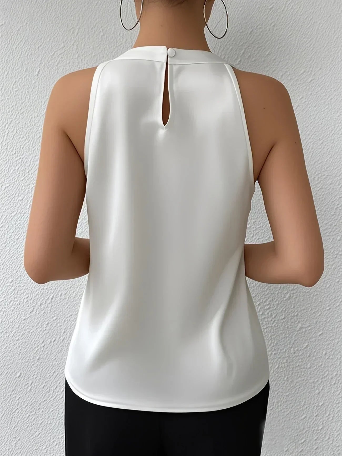 Tahlia™ | Elegant Satin Blouse With Open Shoulders