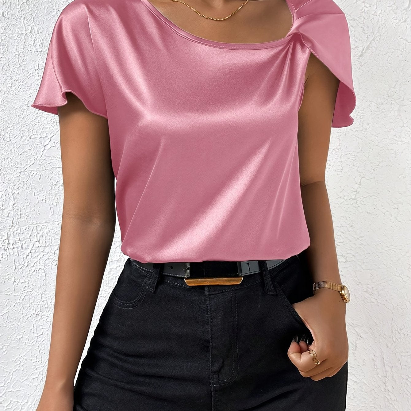 Loretta | Women Draped Top | Chic Shoulder Detail