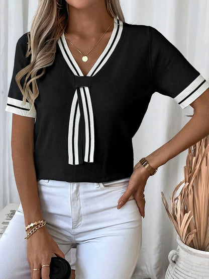 Evie | Women V-Neck Knit Top | Chic Comfort