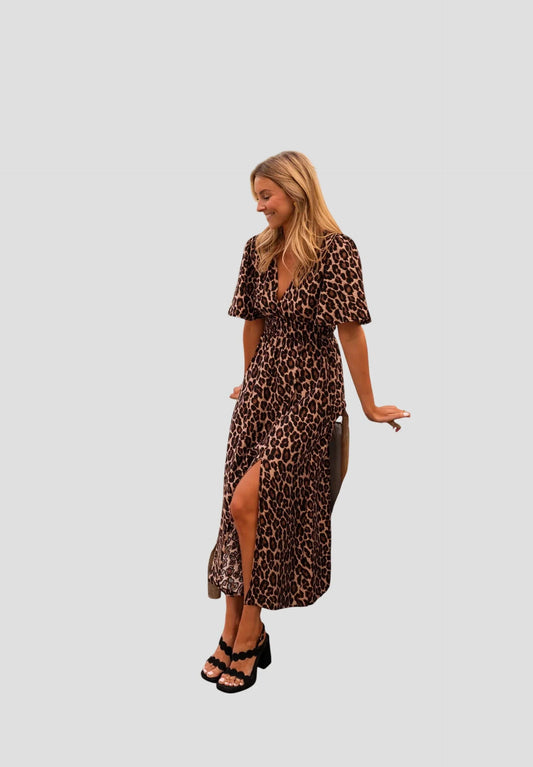 Arielle | Women Leopard Print Maxi Dress | Flowing & Stylish